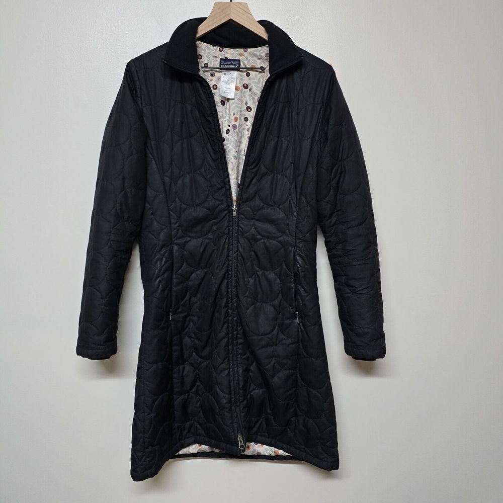 Patagonia Mor Coat 28496 Black Full Length Poly Fill Women's Small GUC